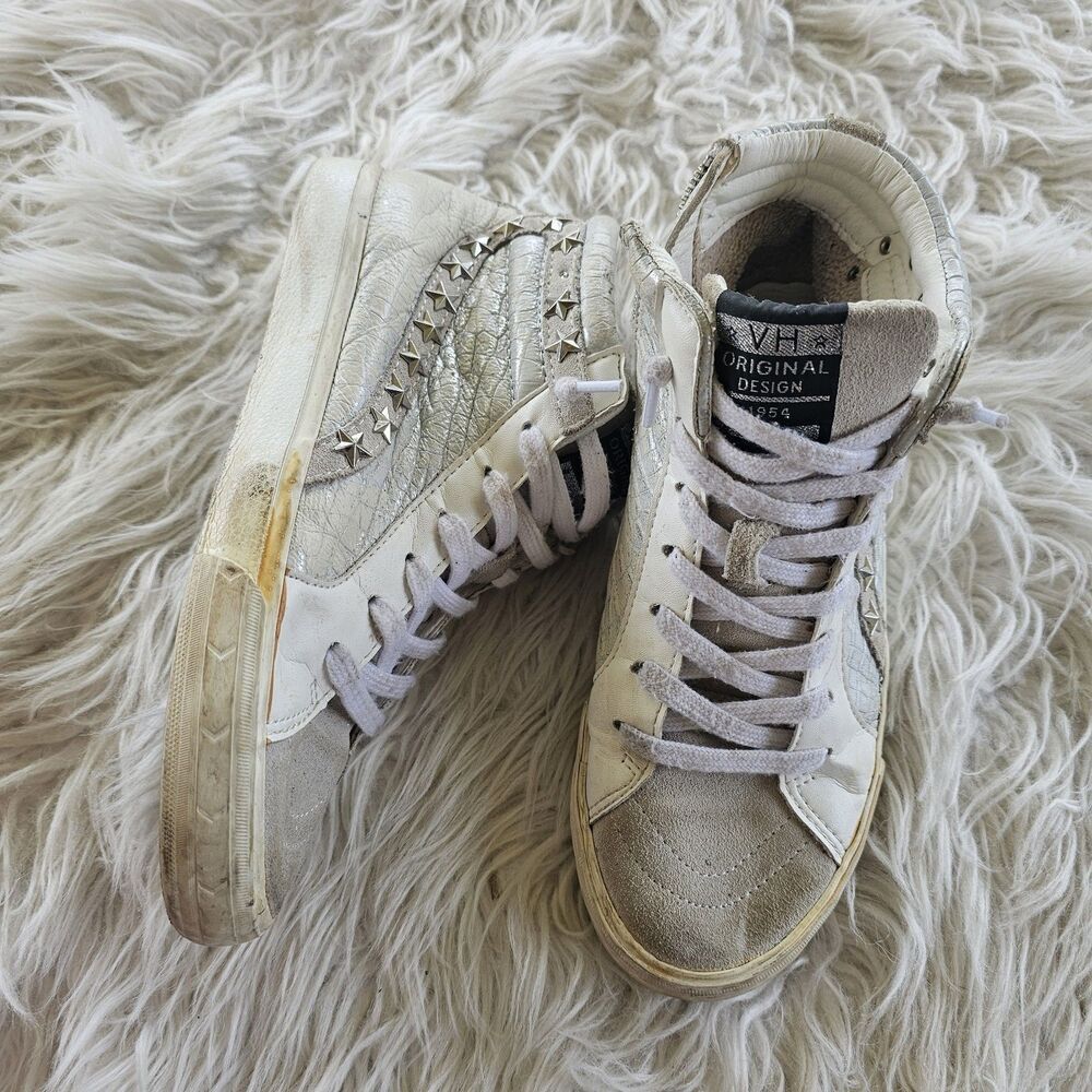 Vintage Havana Light Gray Croco Edge High Women's Size 7.5